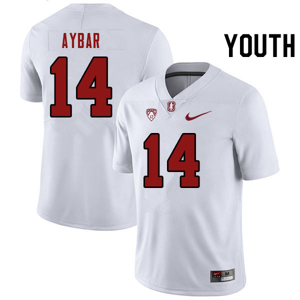 Youth #14 Wilfredo Aybar Stanford Cardinal College Football Jerseys Stitched Sale-White - Click Image to Close
